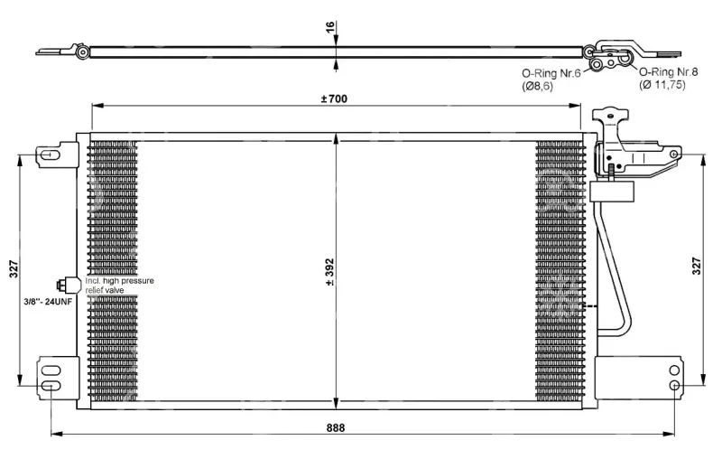 kondenzátor OE 1752264, SCANIA P,G,R,T ser.G360,P360,R360